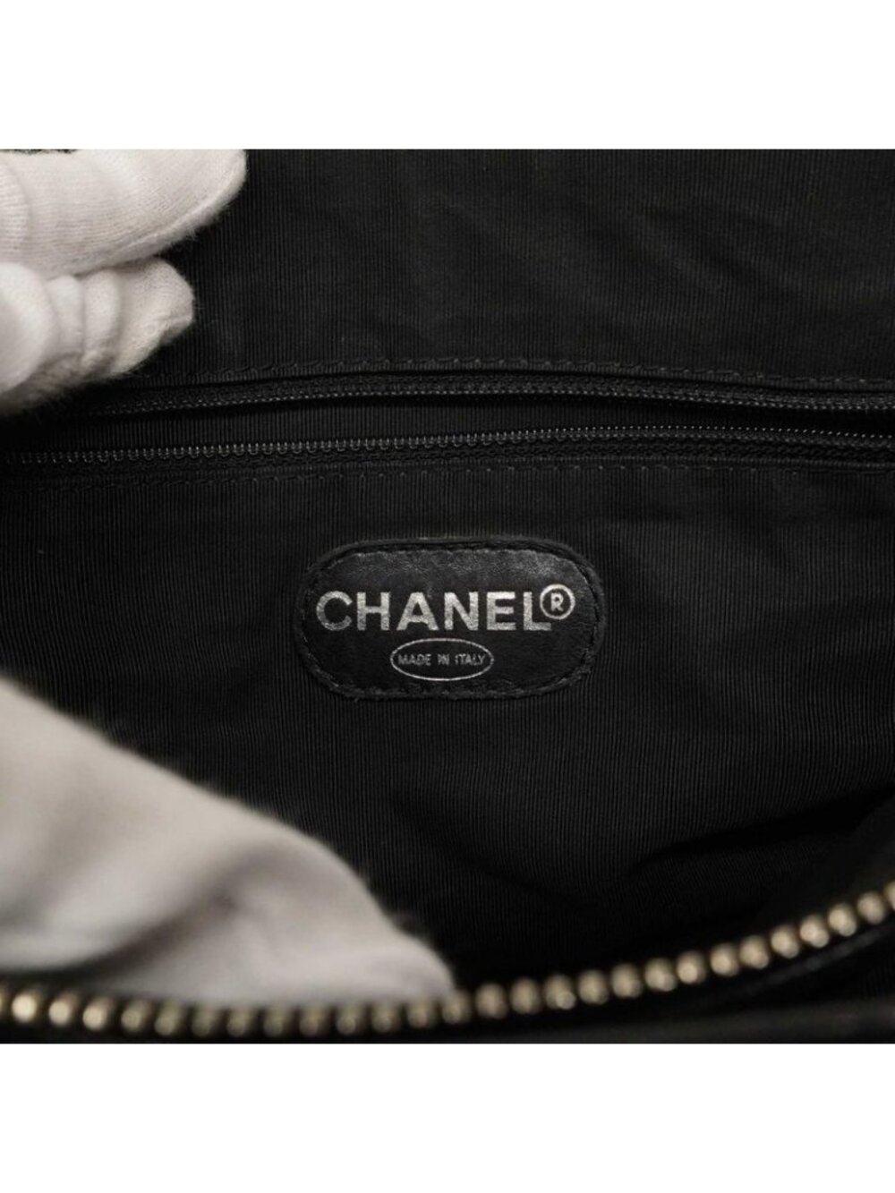 Chanel Tote Quilted Lambskin Black Silver - Picture 5 of 10